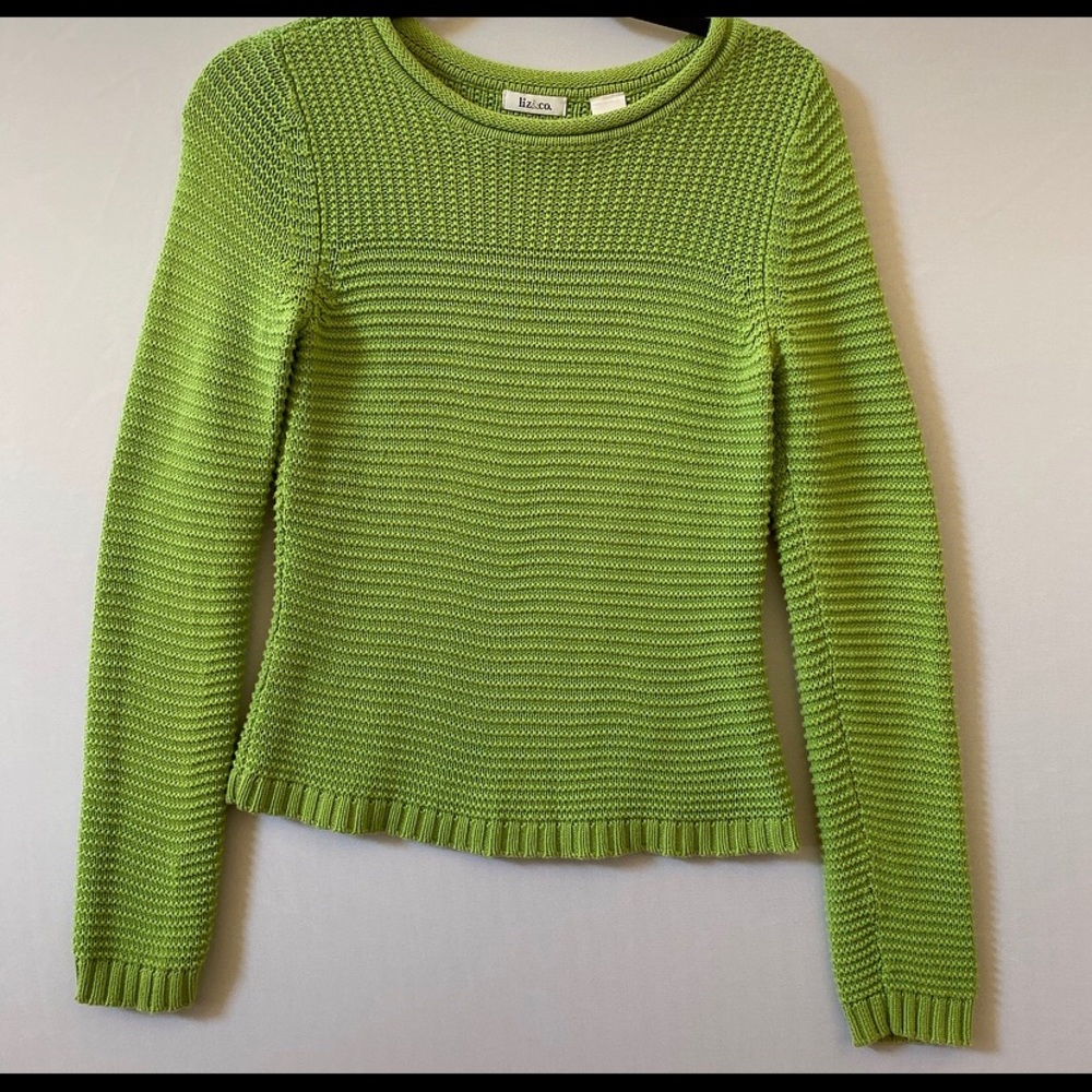 Liz & Co Green Sweater Sz M